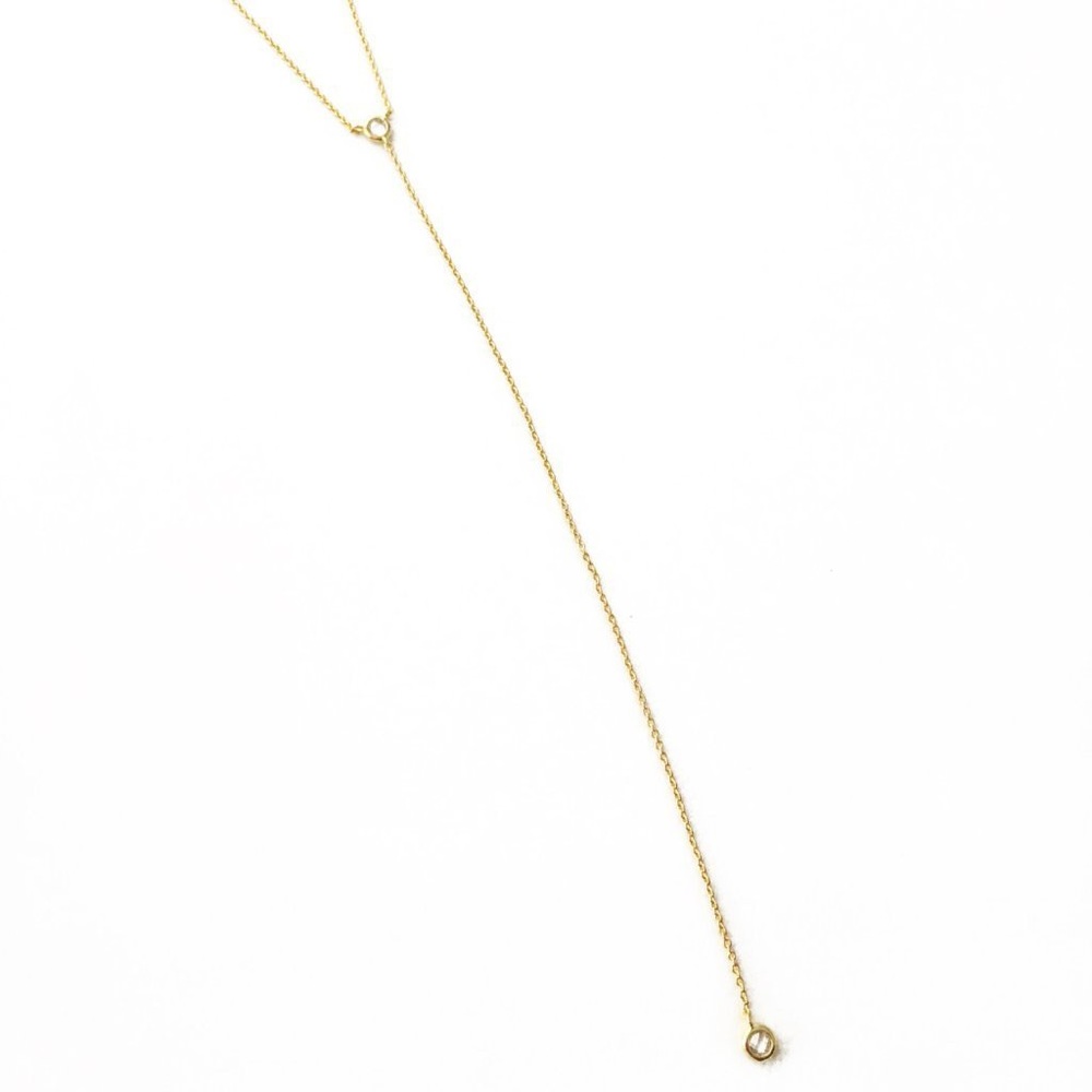 Honeycat raindrop lariat necklace in gold